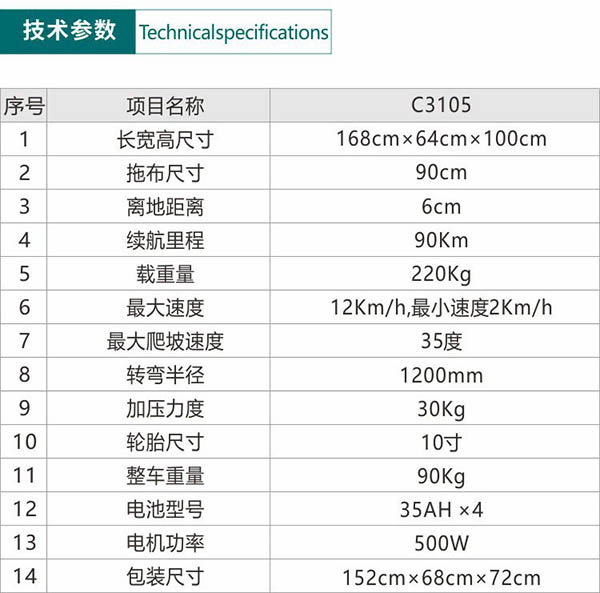 电动乃东尘推车C3105